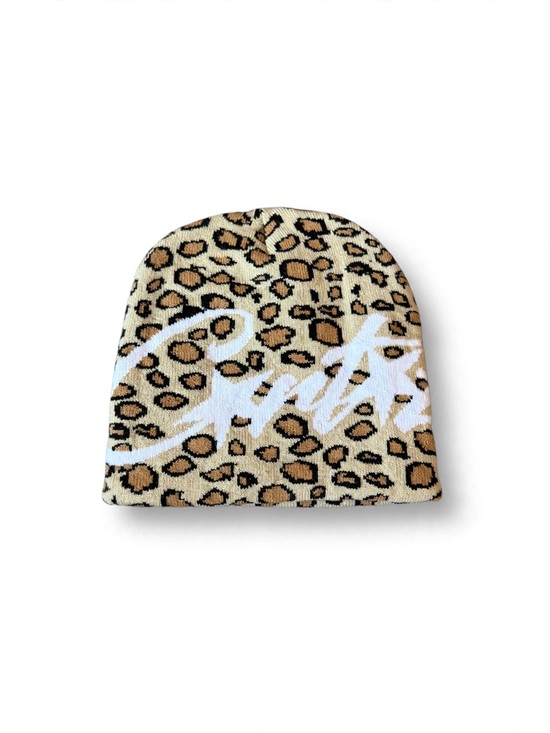 Corteiz Other - Corteiz Cream Leopard Beanie with White Script Logo Brand New One Size